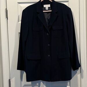 Elegant Women's Navy Blue Blazer Maggie Mcnaughton Business, Office WearSize 20W